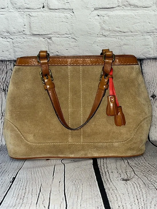 Vintage Y2K Coach Hampton Suede Tassel Leather Satchel Shoulder Bag (Style 7476) - Picture 4 of 15